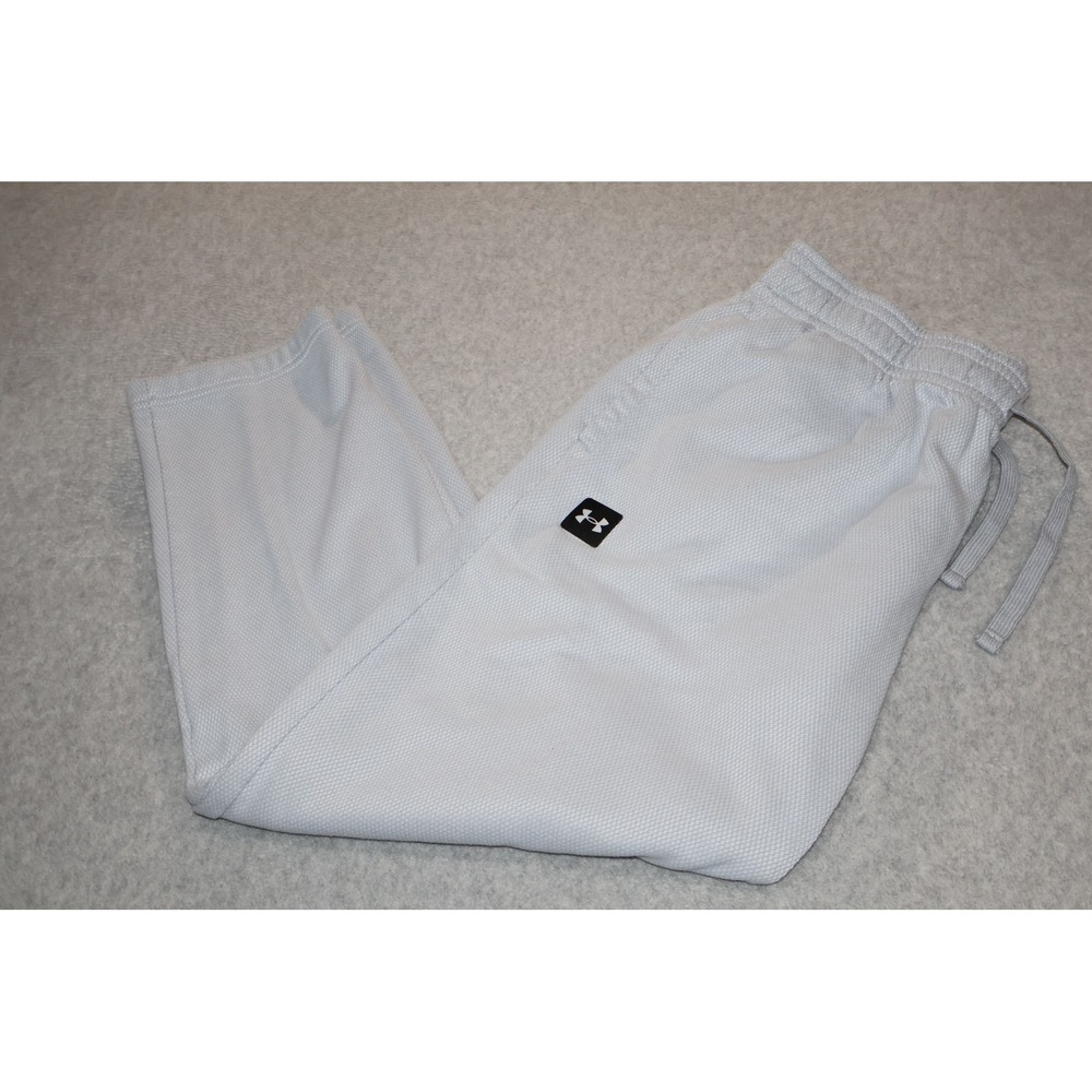 Under Armour Sweatpants Mens XL Light Gray Loose Fit Waffle Knit Joggers Gym
